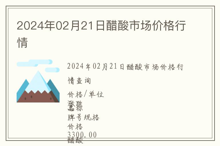 醋酸价格行情7日监测报告，最新市场动态分析