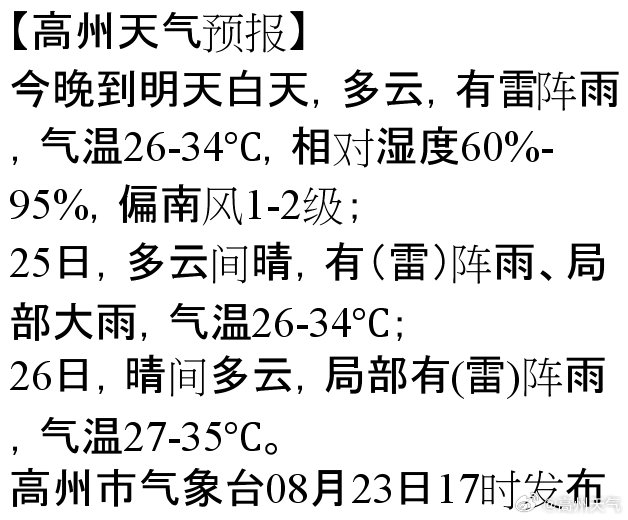 高湖镇天气预报更新通知